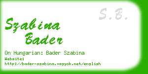 szabina bader business card